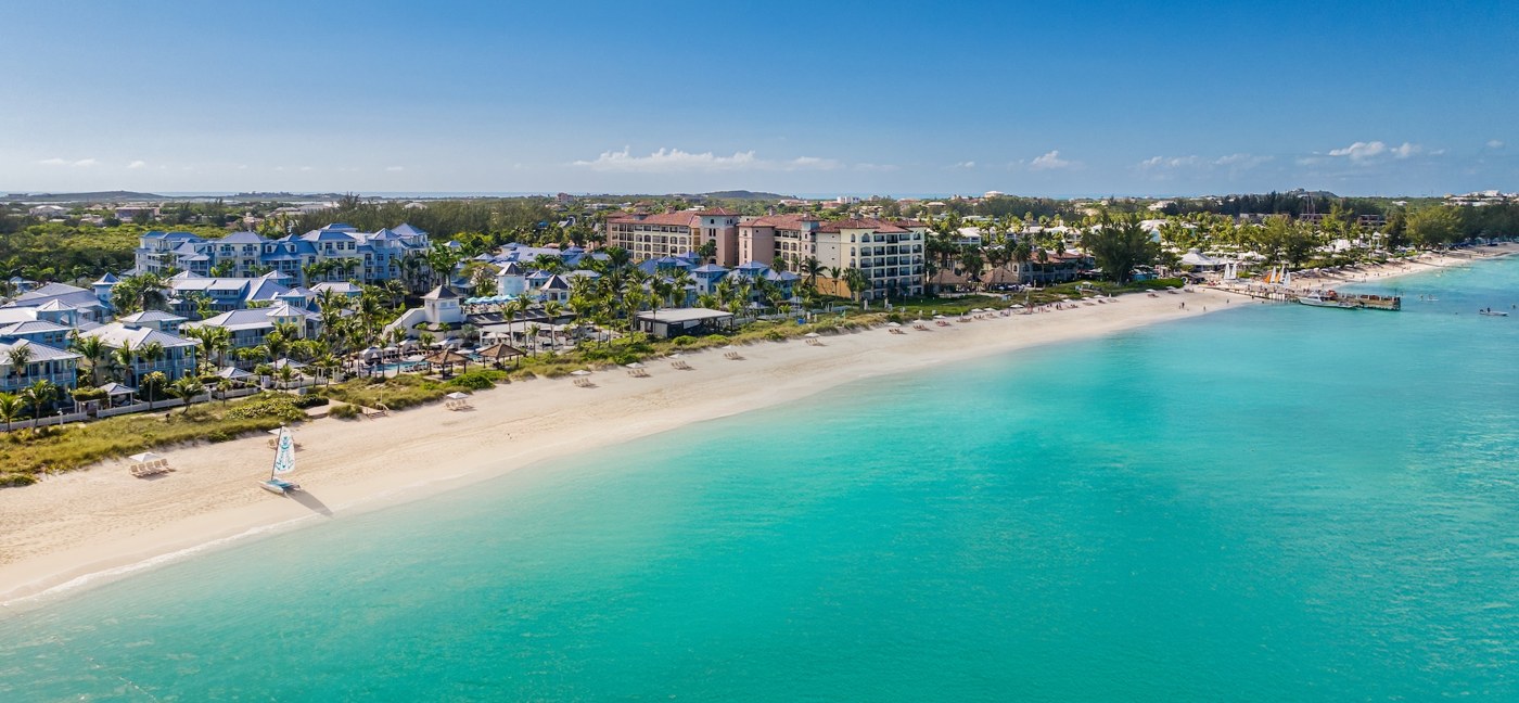 Beaches Turks and Caicos resort buildings along Grace Bay's white sand and turquoise water